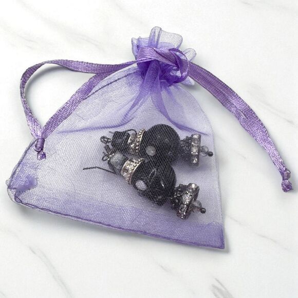 Black Skull Day of the Dead Dia de Muertos Dangle Earrings Halloween Women - Picture 8 of 8